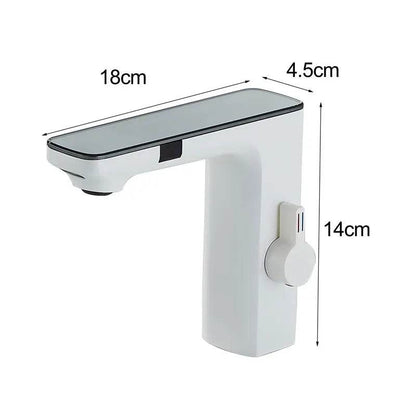 White Smart Daul Sensor Bathroom Basin Faucet - Loft&Timber