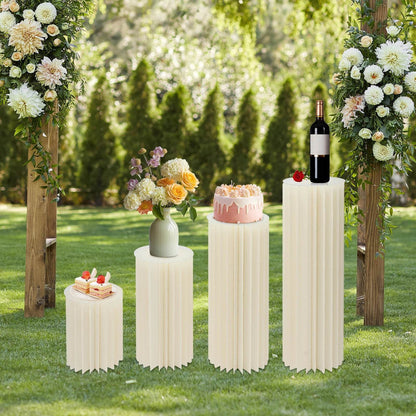 4Pcs Foldable Cardboard Flower or cake Stand (40+60+80+100cm) - Loft&Timber