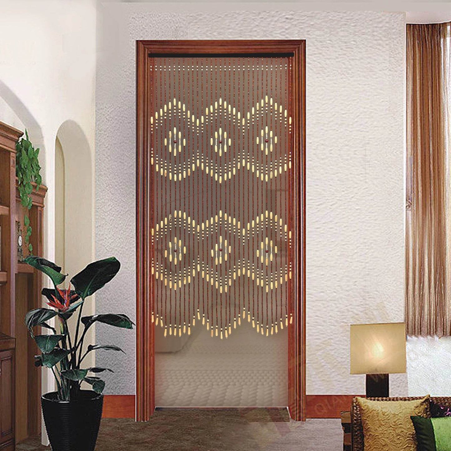 35.43*68.9inch Wooden Door Beaded Curtain - Loft&Timber