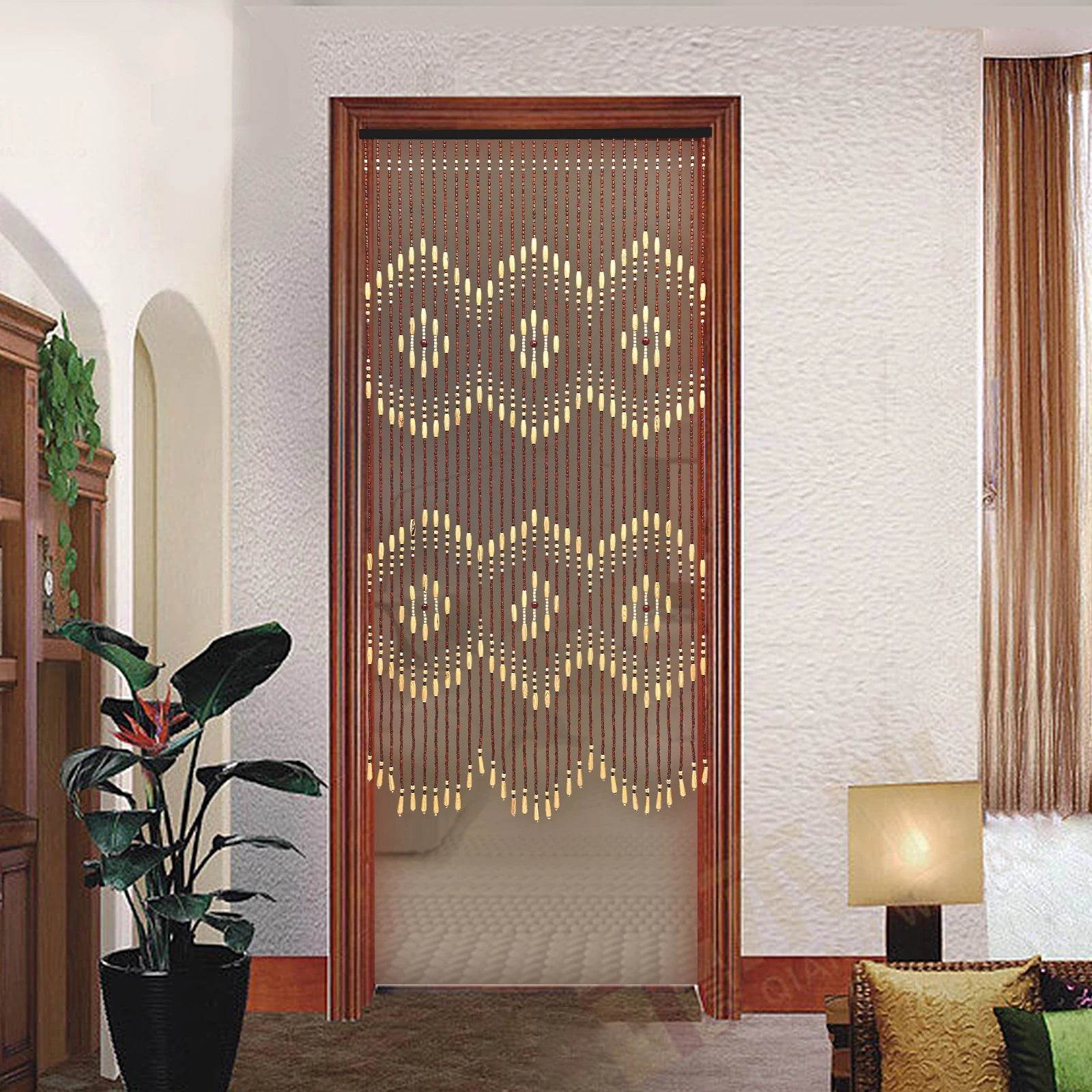 35.43*68.9inch Wooden Door Beaded Curtain - Loft&Timber