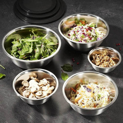 Stainless Steel Mixing Bowl Set, 10 Piece - Loft&Timber