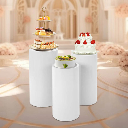 3 Pcs Round Cylinder Pedestal Stand - Loft&Timber