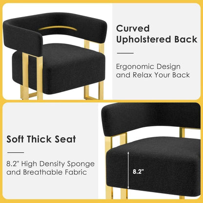 Modern Black and Gold Accent Chair Set of 2 - Loft&Timber