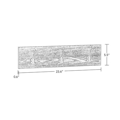 2pc Wall Mount Coat Rack Organizer Weathered Woodgrain - Loft&Timber