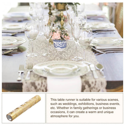 Table Runner 11 x 360 Inch, Metallic Foil Thin Mesh - Loft&Timber