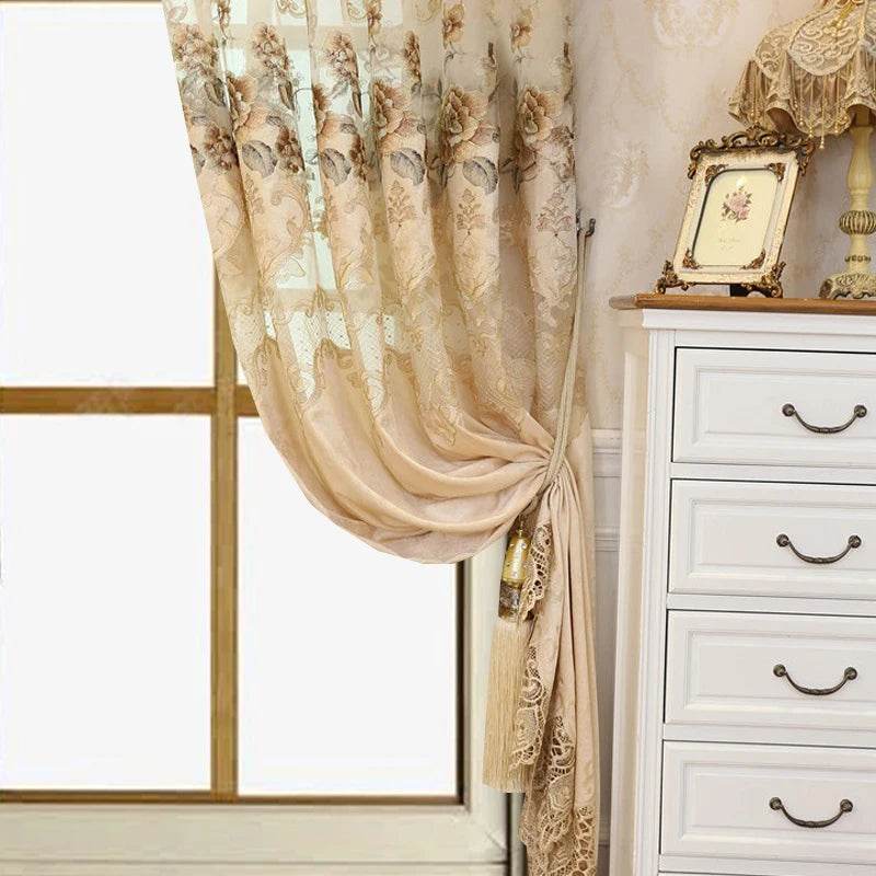 2pcs European high-end embroidered curtain - Loft&Timber
