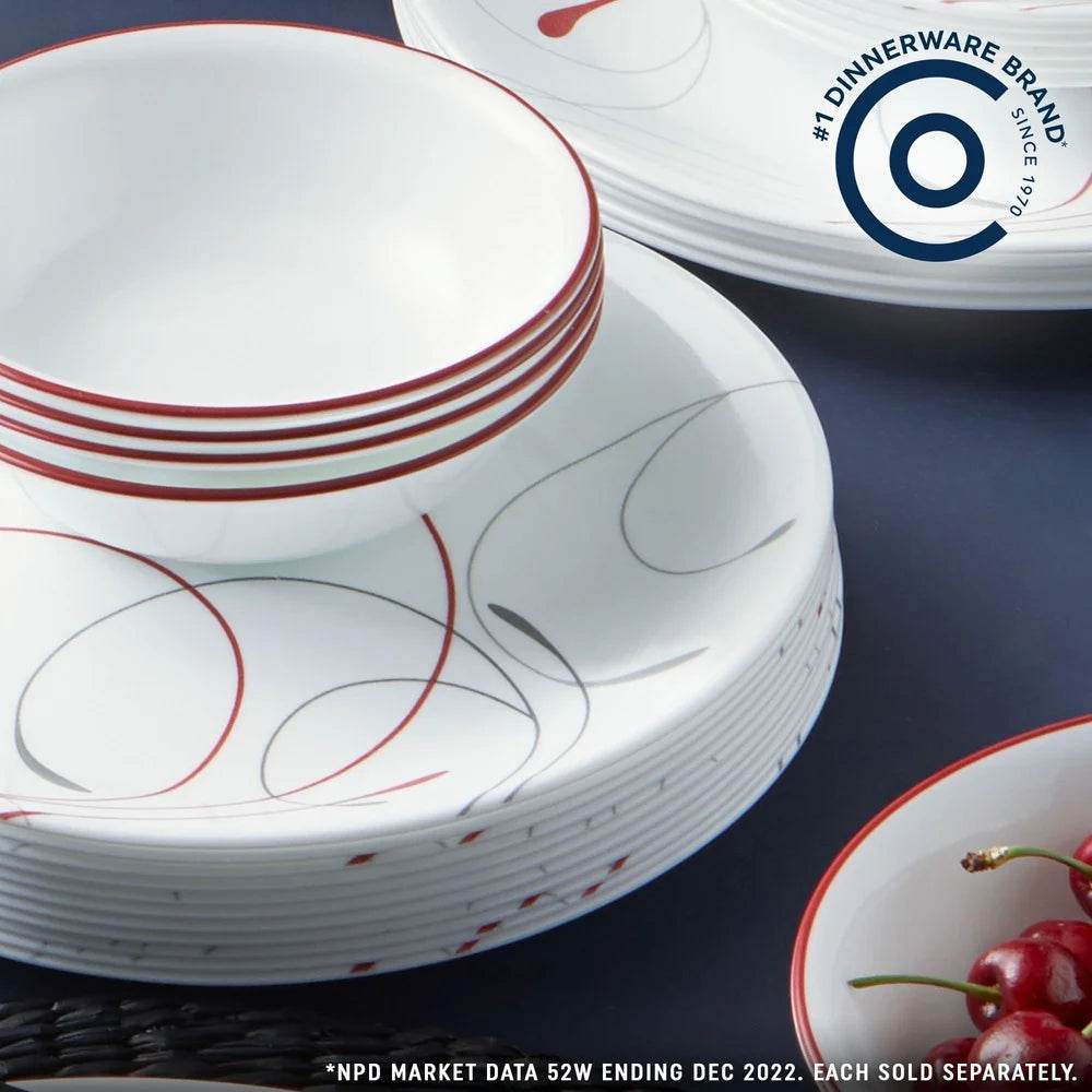 8.5 Inch Glass Salad Plate Set of 6 Durable Stackable Microwave Dishwasher Safe