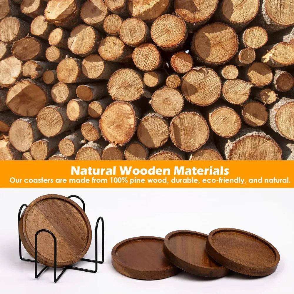 4 Pcs Wood Coasters for Drinks Absorbent - Loft&Timber