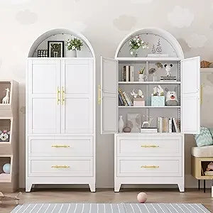 73" H Metal Tall Arched Pantry Cabinet - Loft&Timber