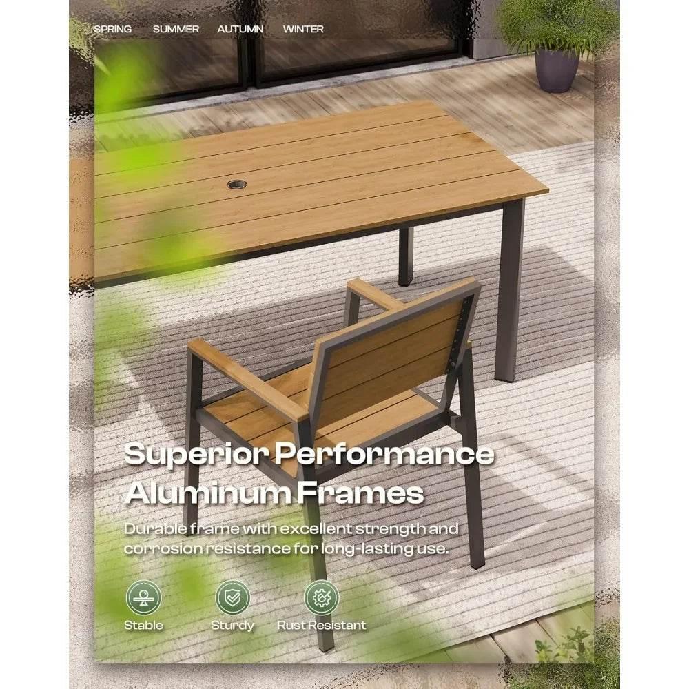 Outdoor Patio Dining Table Sets 7 Piece - Loft&Timber