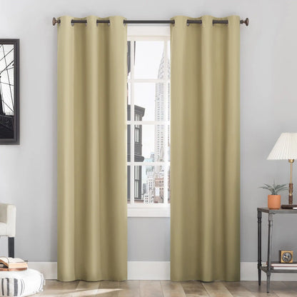Cyrus Thermal 100% Blackout Grommet Curtain Panel, 40"x96", Soft Gold