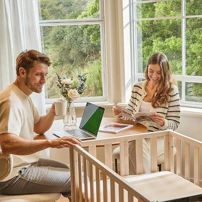 6-in-1 Mini Crib with Removable Wheels & Mattress - Loft&Timber