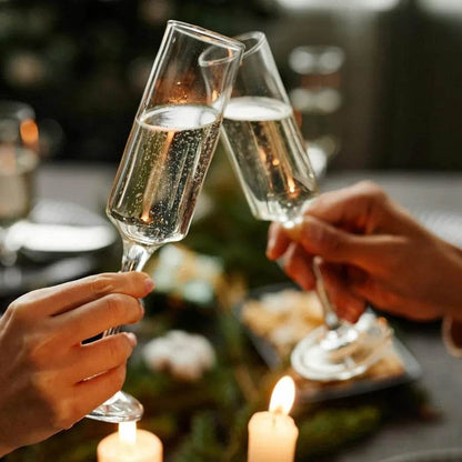 Champagne Flutes Champagne Glasses Set of 2 Elegant 6oz Glass Champagne Flutes - Loft&Timber