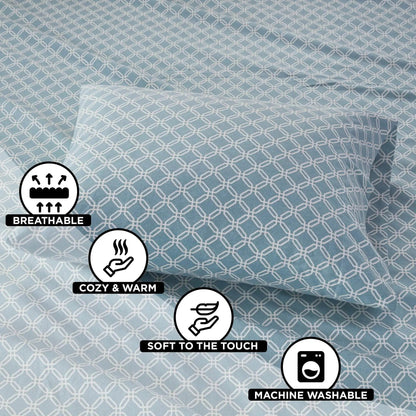 Queen Size Bed Sheets Set, 4-Piece Cozy Cotton Flannel Sheets Set Queen - Loft&Timber