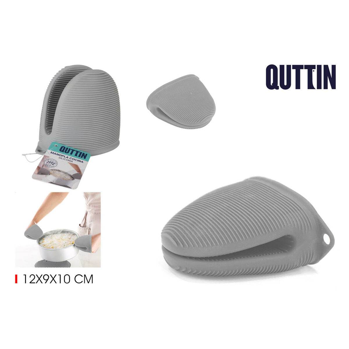 Oven Mitt Quttin Silicone 12 x 9 x 10 cm (24 Units) - Loft&Timber