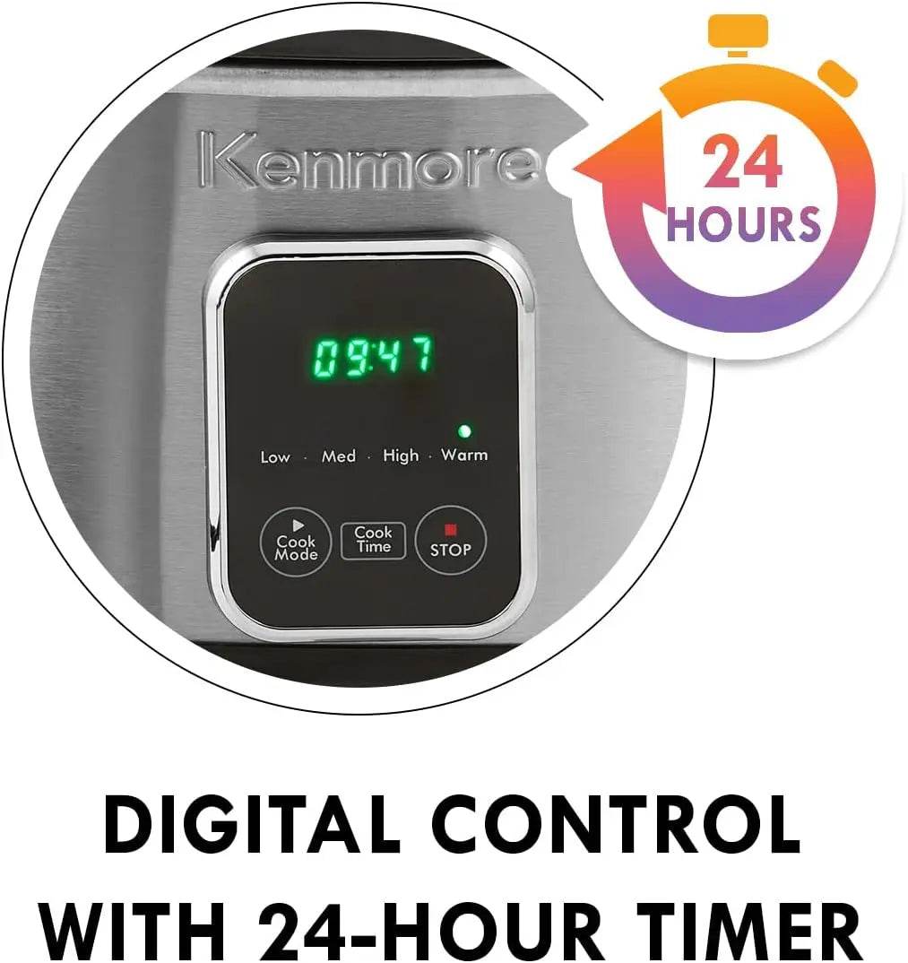 Kenmore Stainless Steel Programmable Slow Cooker 7 Quart - Loft&Timber