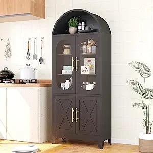 73" H Metal Tall Arched Pantry Cabinet - Loft&Timber