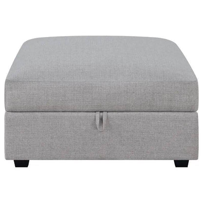Gray Square Upholstered Storage Ottoman with Modern Design - Loft&Timber