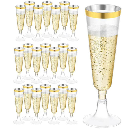 5pcs 5OZ Champagne Cup Disposable Plastic Flutes - Loft&Timber