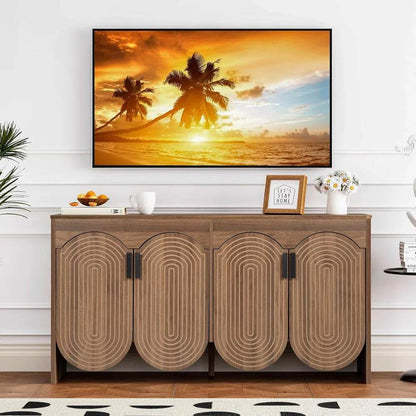 Fluted Sideboard Cabinet with Storage with Adjustable Shelves - Loft&Timber