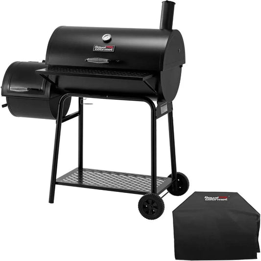 Royal Gourmet CC1830FC Charcoal Offset Smoker with Grill and Cover, Black - Loft&Timber