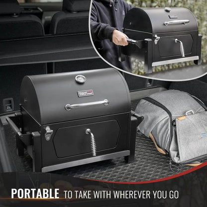 Portable Charcoal Grill with Warming Rack and 303 Sq. In. Cooking Space for Outdoor Use - Loft&Timber