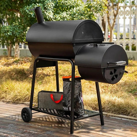 Royal Gourmet CC1830FC Charcoal Offset Smoker with Grill and Cover, Black - Loft&Timber