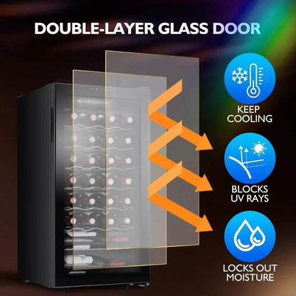 28 Bottle Compressor Wine Cooler Refrigerator