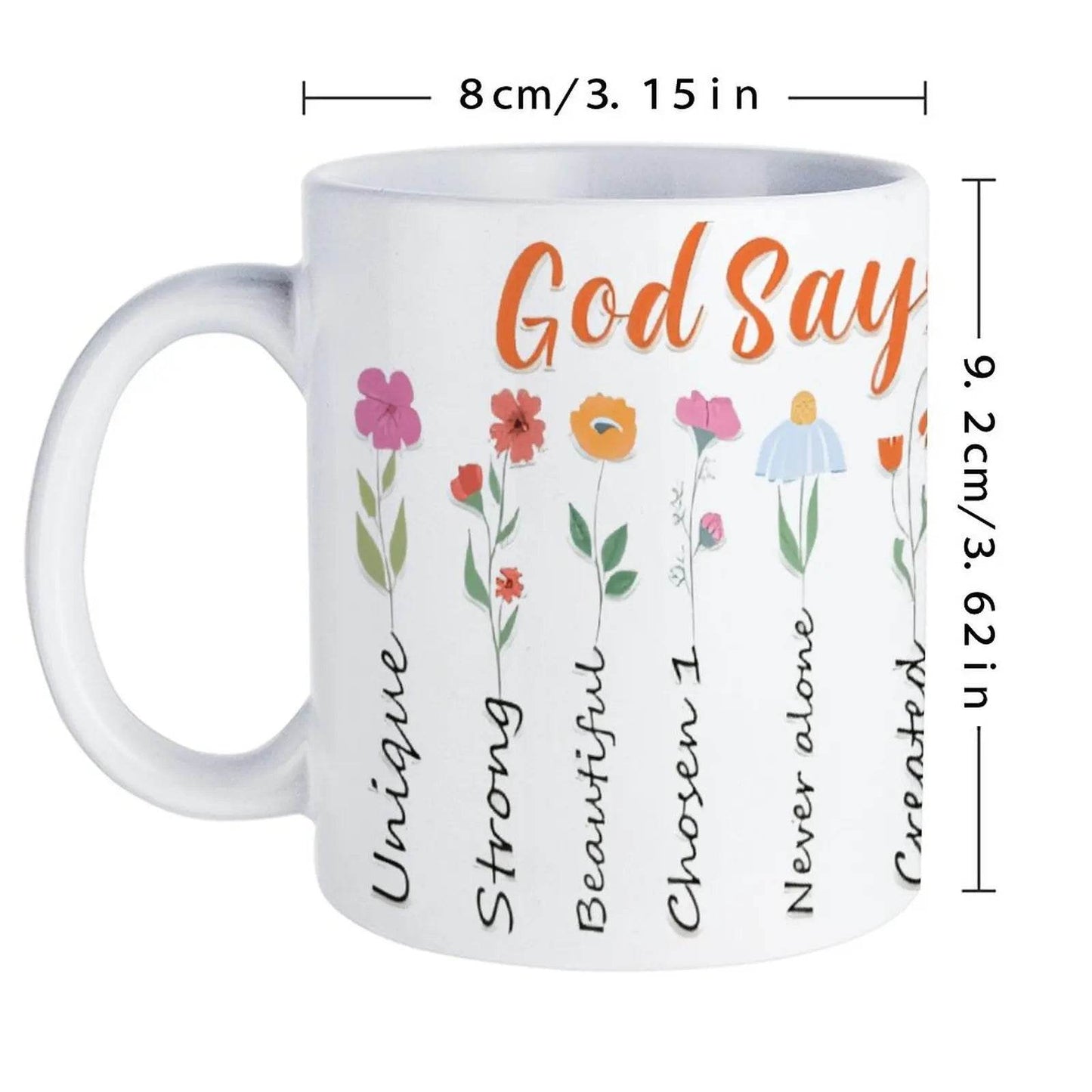 God Says You Are Ceramic Coffee Mug Bible Verse Drinkware, 330ml Cup - Loft&Timber