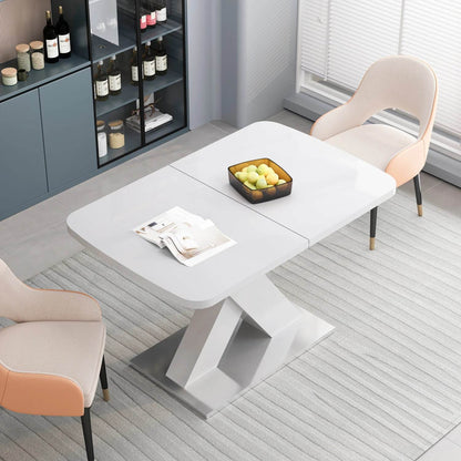 Square Dining Table, White Table Top - Loft&Timber