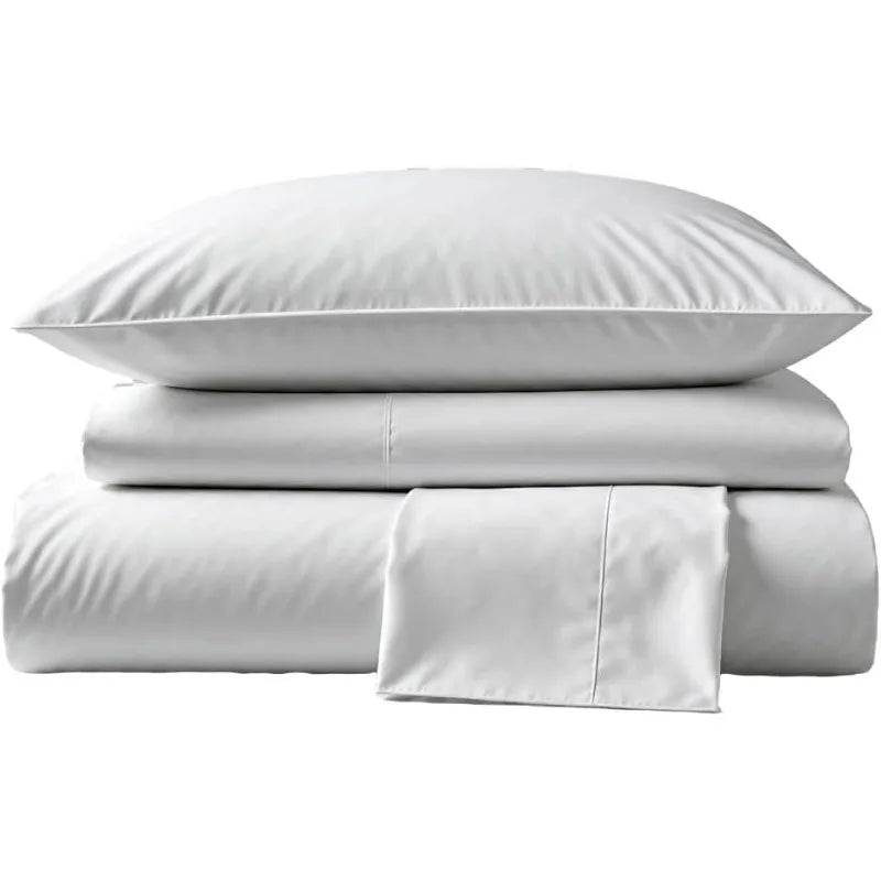 Pima Bed Sheet Set – King Size, 4 Pieces, 100% Peruvian Pima Cotton, Percale, 415 Thread Count - Loft&Timber