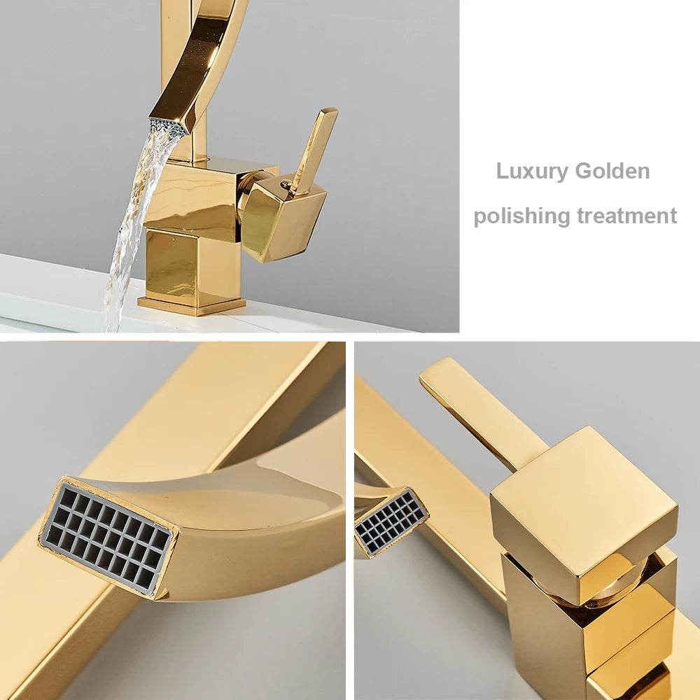 Gold Bathroom Basin Faucet - Loft&Timber