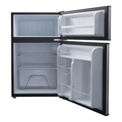 Galanz 3.1 Cu ft Two Door Mini Fridge with Freezer, Stainless, Estar - Loft&Timber