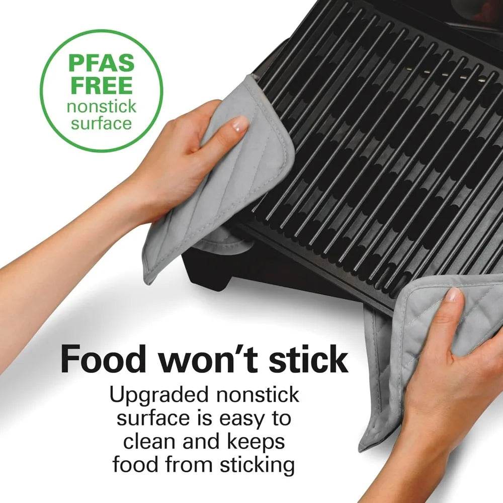 Hamilton Beach Electric Indoor Searing Grill with Viewing Window & Adjustable Temperature Control to 450F - Loft&Timber