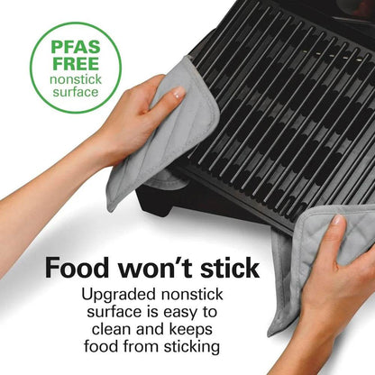 Hamilton Beach Electric Indoor Searing Grill with Viewing Window & Adjustable Temperature Control to 450F - Loft&Timber