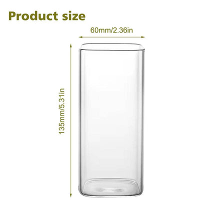 2Pcs Glass Water Cup with Lid and Straw 400ML - Loft&Timber