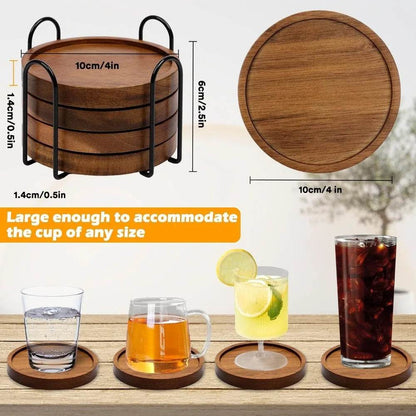 4 Pcs Wood Coasters for Drinks Absorbent - Loft&Timber