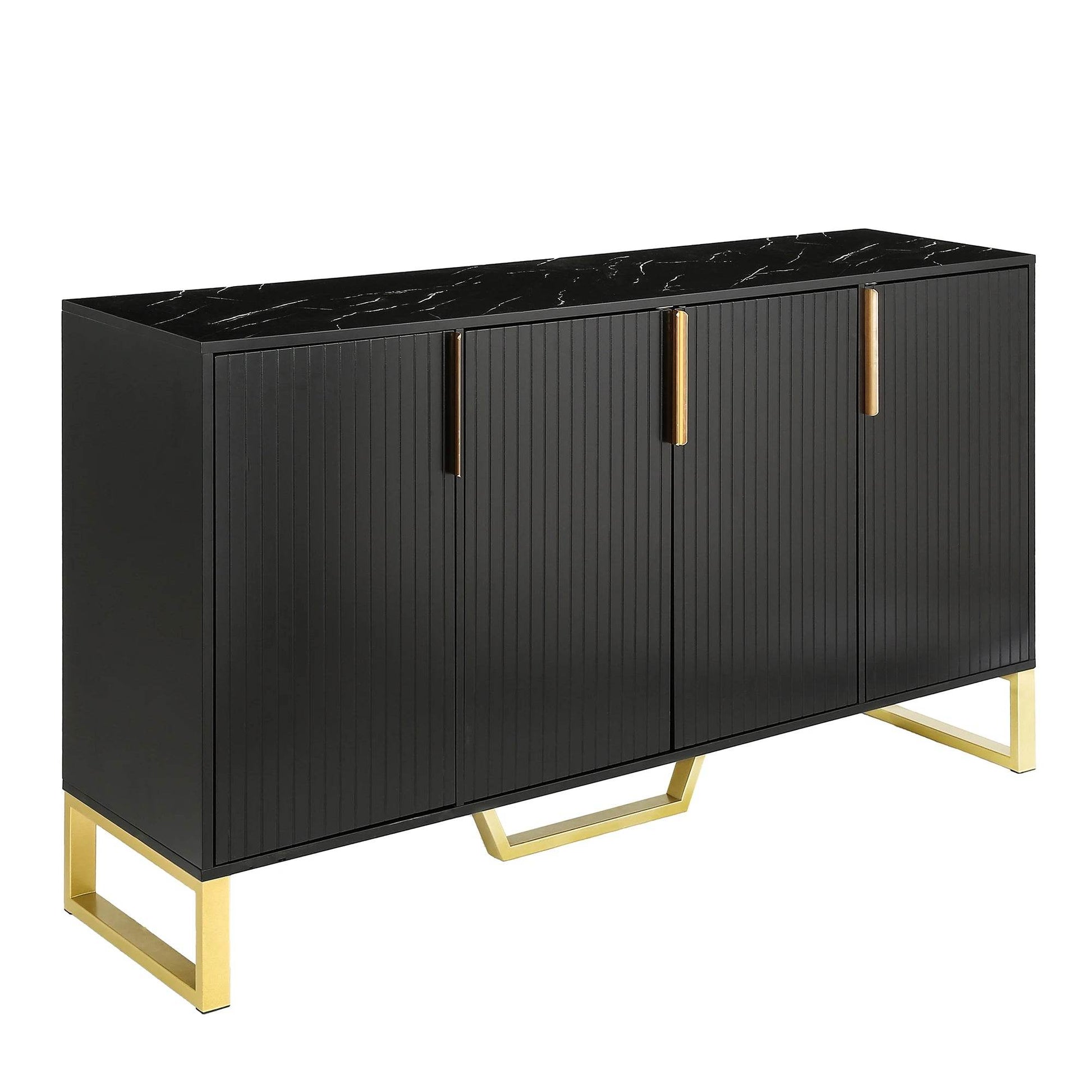 Modern sideboard with Four Doors; Metal handles & Legs - Loft&Timber