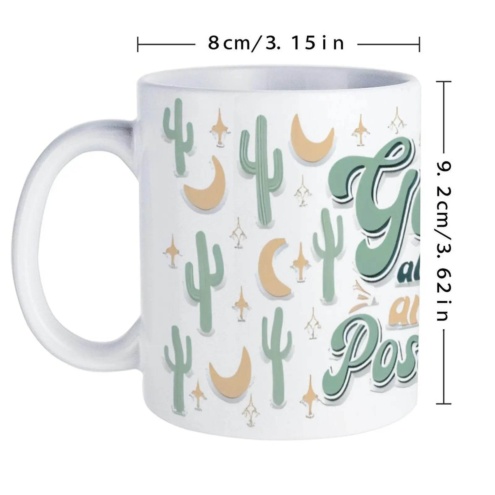 With God All Things Are Possible Ceramic Coffee Mug Bible Verse Water Bottles, 330ml Cups - Loft&Timber