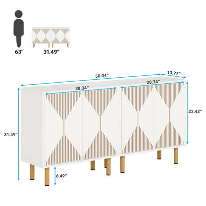 59" Tribesigns Modern Natural Storage Cabinet; Freestanding Floor Cabinet - Loft&Timber