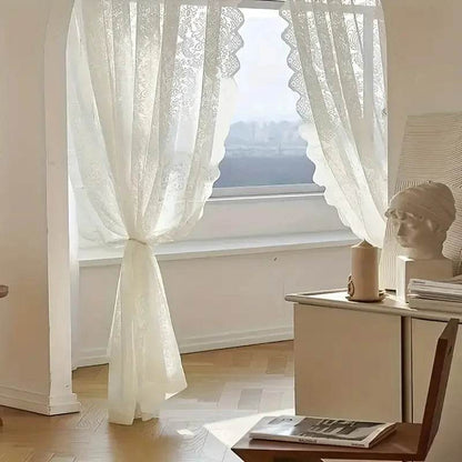 1pc elegant phoenix tail lace chiffon curtain - Loft&Timber