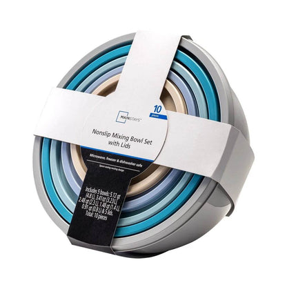 Nonslip Mixing Bowl Set with Lids 10 Pieces - Loft&Timber