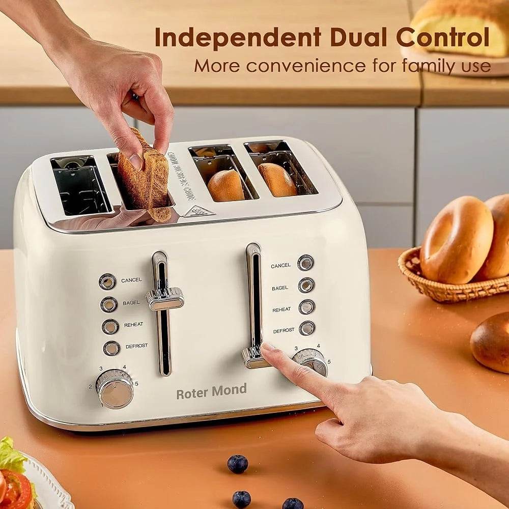 4 Slice Toaster Stainless Steel Extra Wide Slots - Loft&Timber