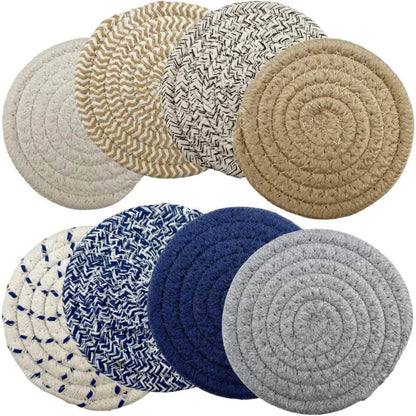 Handmade Woven Cotton Coasters - Set of 8 - Loft&Timber