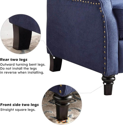 EBELLO Push Back Recliner Chair Fabric Lounge Armchair - Loft&Timber