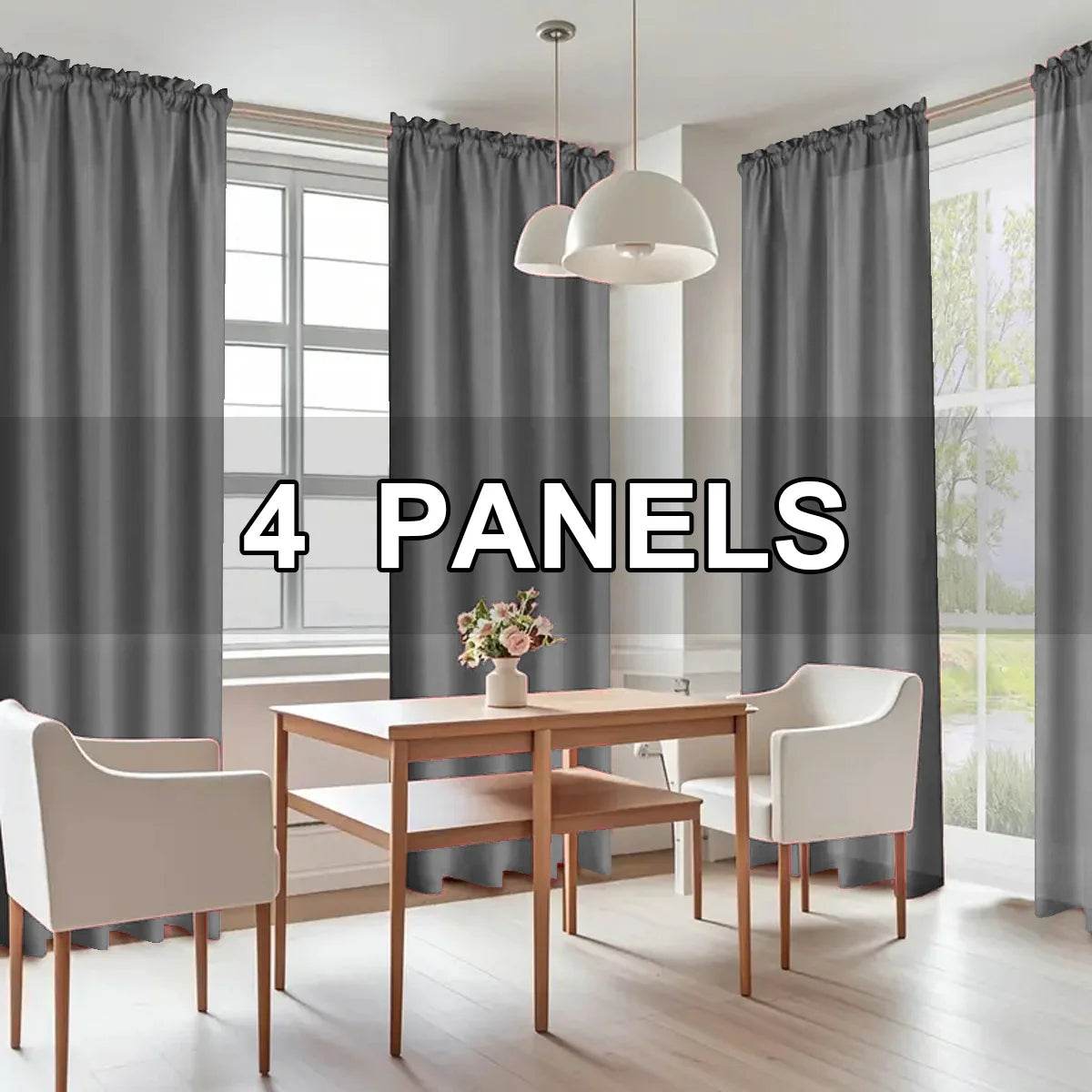 4pcs Light Filtering Curtains - Elegant Colour Fade-Resistant Polyester with Rod Pocket Design - Loft&Timber