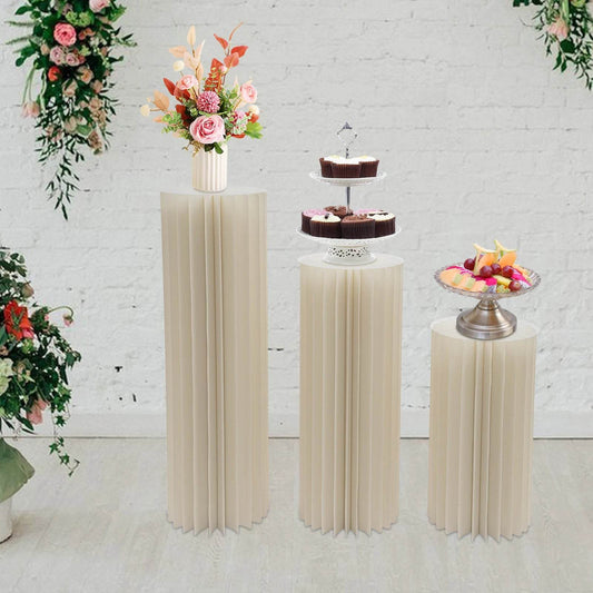 3-Tier Cardboard Centerpiece Stands, 60cm 80cm 100cm - Loft&Timber