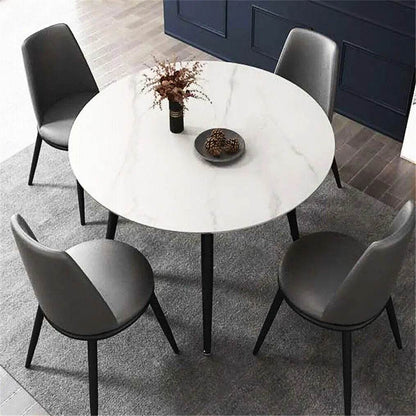Modern Round Kitchen Dining Table Marble Top 80cm Diameter - Loft&Timber