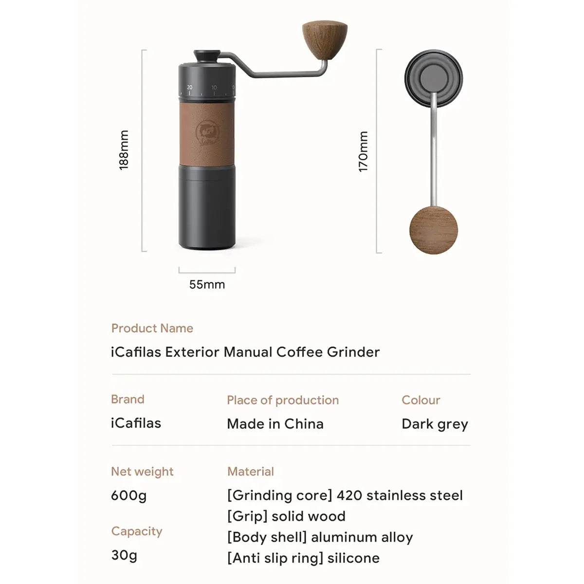 iCafilas Upgrade Manual Coffee Grinder Professional - Loft&Timber