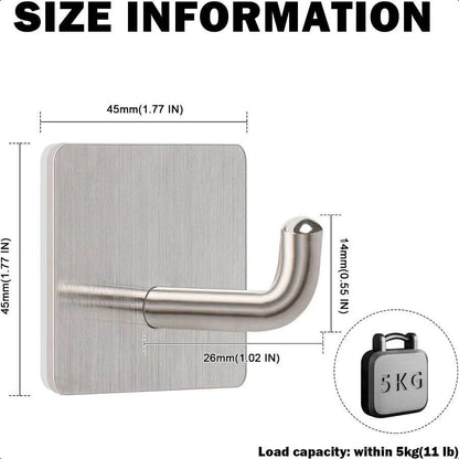 Adhesive Hooks 304 Stainless Steel Sticky Wall Hooks - Loft&Timber